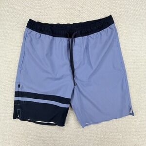 BYLT Shorts Mens Large Blue Coastal Boardshort Swim Surf Stretch Drawstring